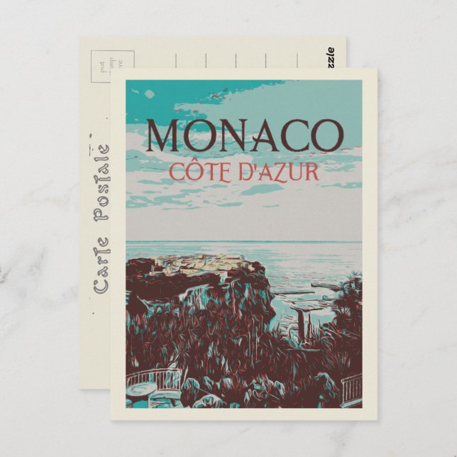 Monaco Cote d'Azur, view of the Rock Postcard (Front/Back)