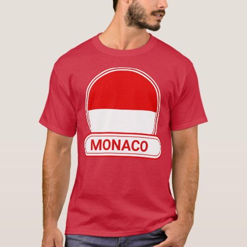 Monaco Country Badge Monaco Flag T_Shirt