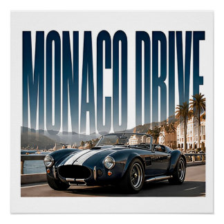 Monaco Drive Luxury Coastal Graphic Poster