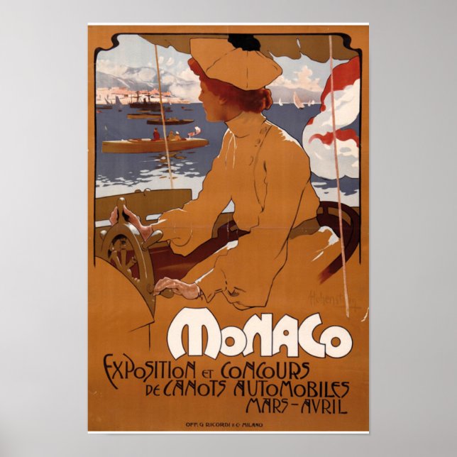 Monaco Exposition et concours de automobile 1900 Poster (Front)