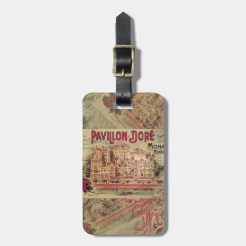 Monaco Fancy Vintage French Riviera France Luggage Tag