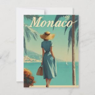 Monaco fashion vintage  postcard