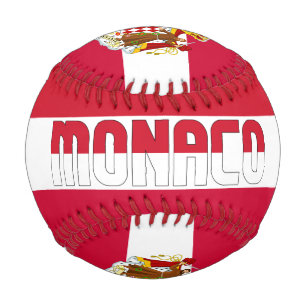 Monaco Flag and Coat of Arms Patriotic Baseball