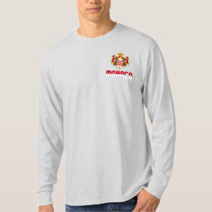 Monaco Flag and Coat of Arms Patriotic T-Shirt