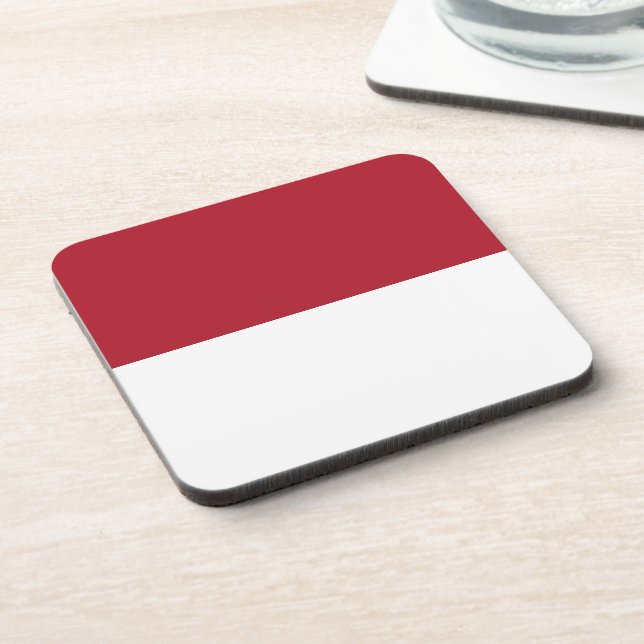 Monaco flag beverage coaster (Left Side)