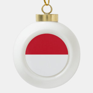 Monaco Flag Ceramic Ball Christmas Ornament