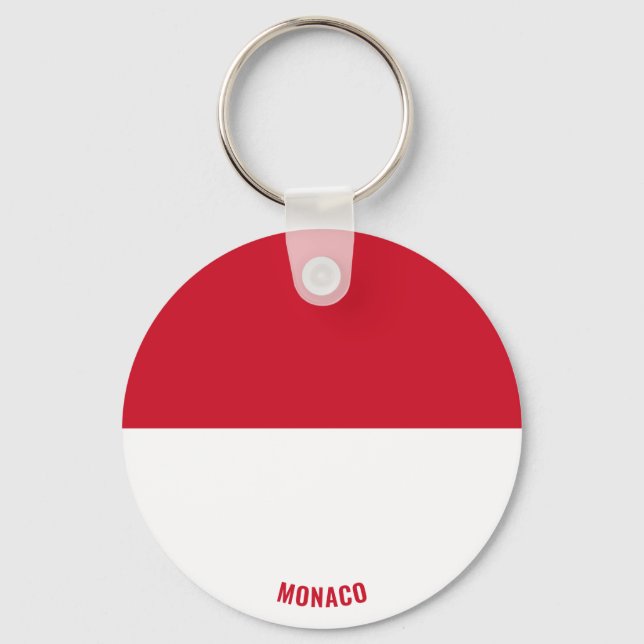 Monaco Flag Charming Patriotic Keychain (Front)