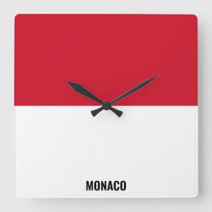 Monaco Flag Dazzling Patriotic Square Wall Clock