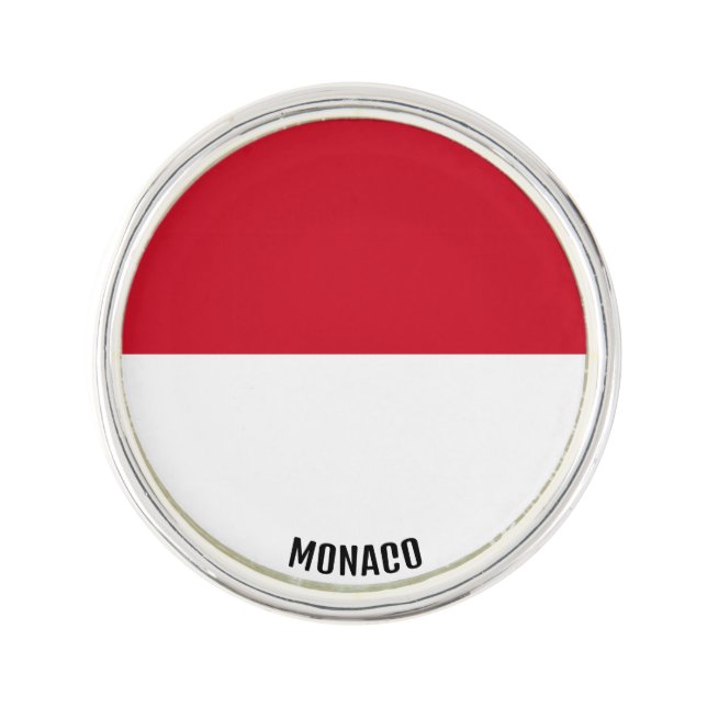 Monaco Flag Elegant Patriotic Lapel Pin (Front)