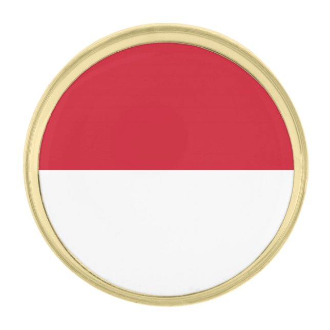 Monaco Flag Gold Finish Lapel Pin (Front)