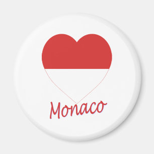 Monaco Flag Heart Magnet