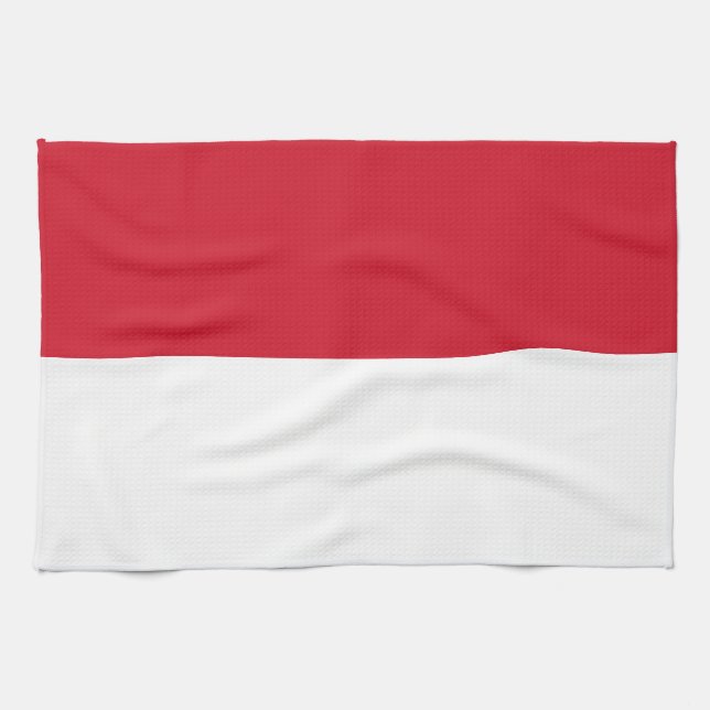 Monaco Flag Kitchen Towel (Horizontal)