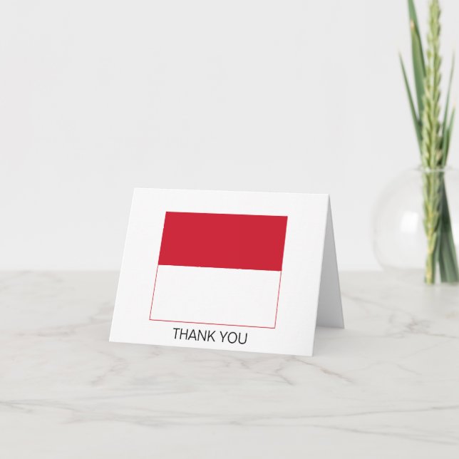 Monaco Flag Letterpress Thank You Card (Front)