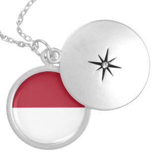 Monaco flag locket necklace