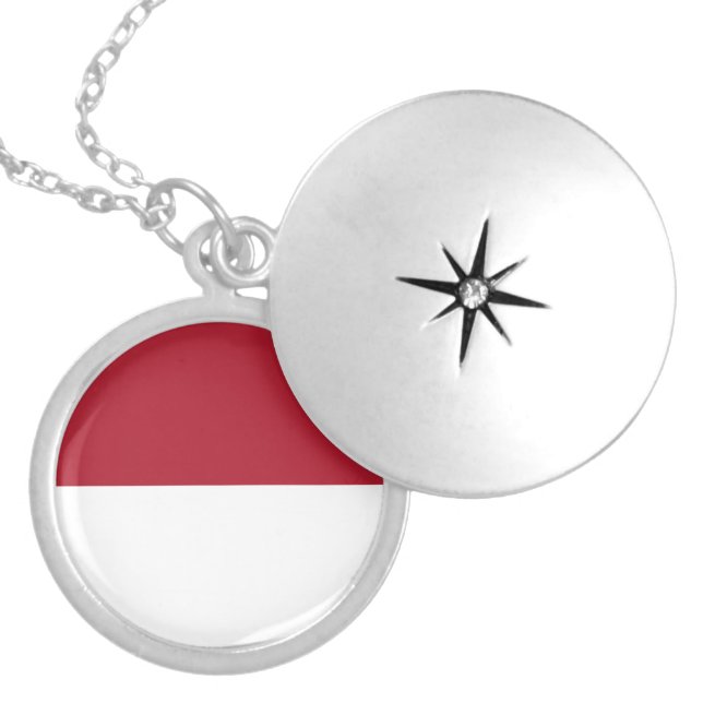 Monaco flag locket necklace (Front)