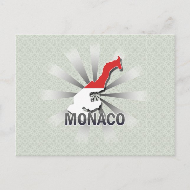 Monaco Flag Map 2.0 Postcard (Front)