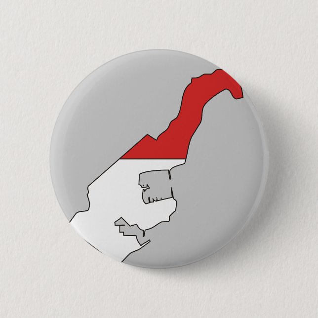 Monaco flag map pinback button (Front)
