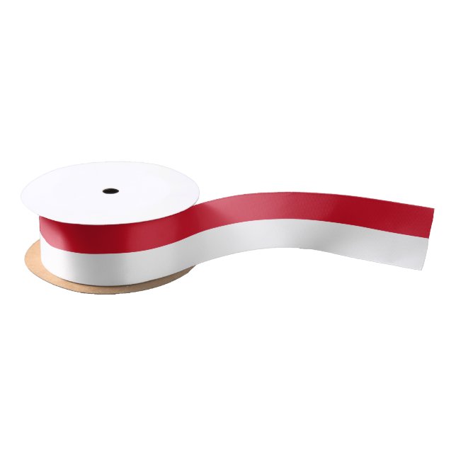 Monaco Flag Monacoan Patriotic Satin Ribbon (Spool)