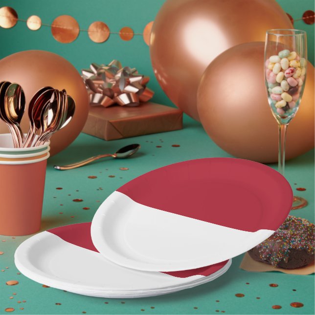 Monaco flag paper plates (Multi)