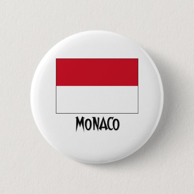 Monaco Flag Pinback Button (Front)