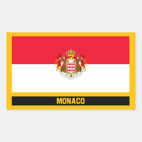 Monaco Flag Rectangular Sticker