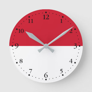 Monaco Flag Round Clock