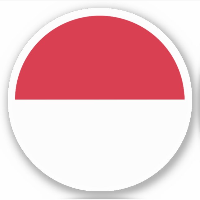Monaco Flag Round Sticker (Front)