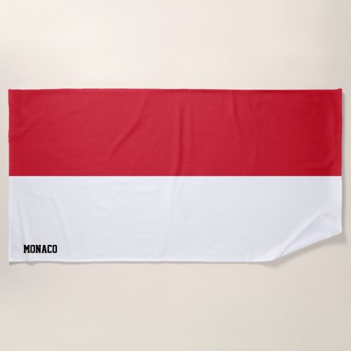 Monaco Flag Splendid Patriotic Beach Towel