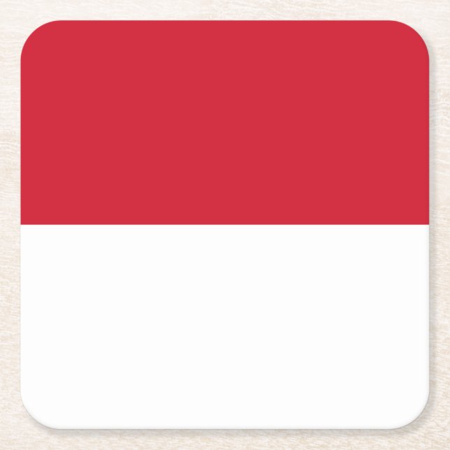 Monaco Flag Square Paper Coaster (Front)