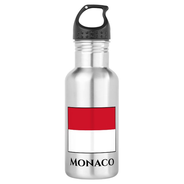 Monaco Flag Stainless Steel Water Bottle (Front)