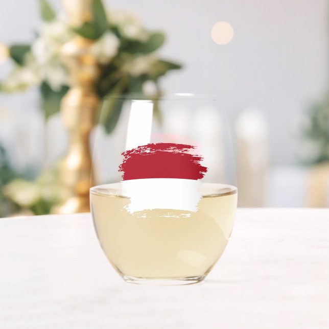 Monaco flag stemless wine glass (Insitu (Wedding))