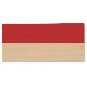 Monaco Flag Wood Flash Drive
