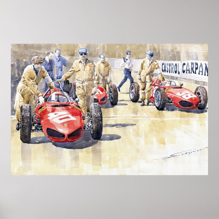 Monaco GP 1961 Ferrari 156 Sharknose Print