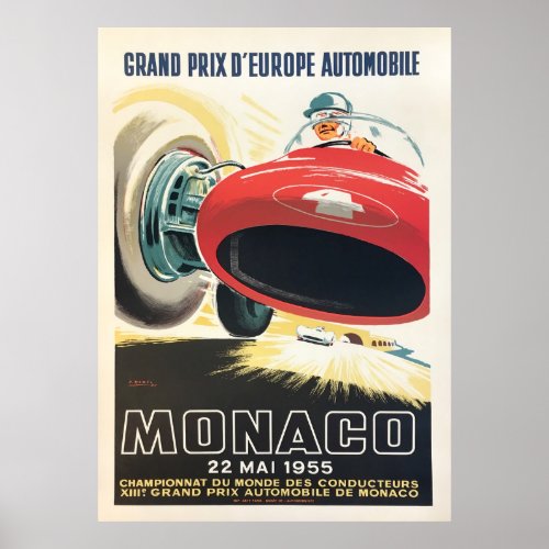 Monaco Grand Prix 1955 Poster
