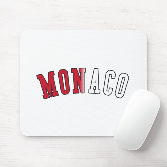 Monaco in National Flag Colors Mousepad