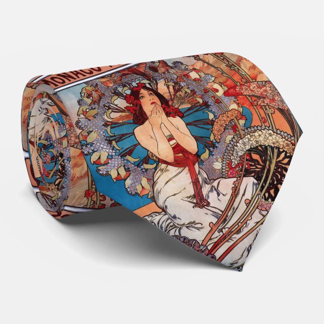 Monaco Monte Carlo , Alfons Mucha Neck Tie (Rolled)