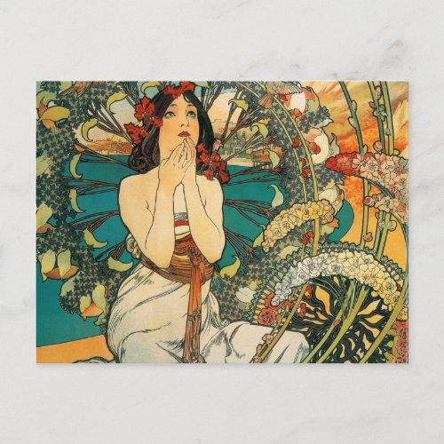 Monaco Monte Carlo Alphonse Mucha Postcard