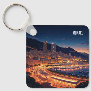 Monaco Monte Carlo at Night Keychain
