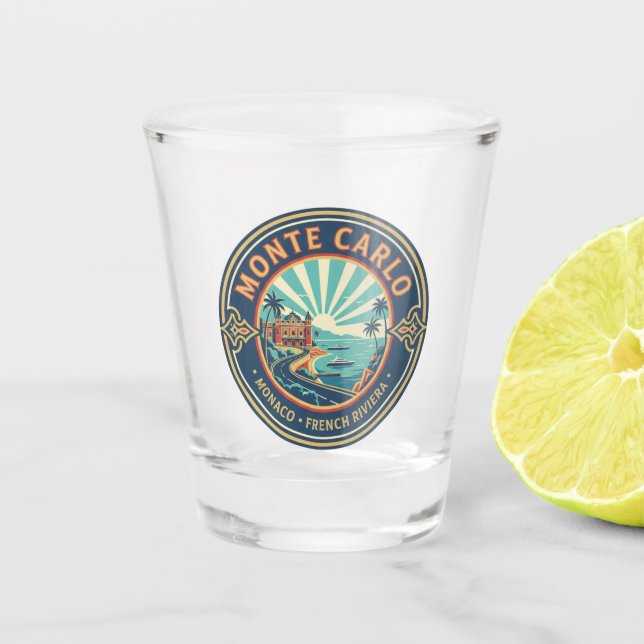 Monaco Monte Carlo at Night Shot Glass (Front)