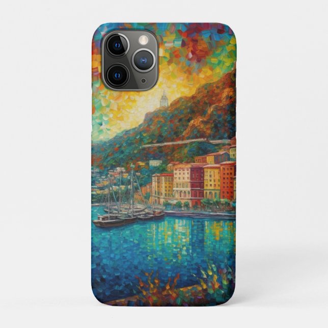 Monaco, Monte-Carlo Bay in van Gogh style Case-Mate iPhone Case (Back)
