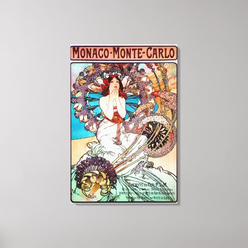 Monaco Monte Carlo by Alphonse Mucha Canvas Print