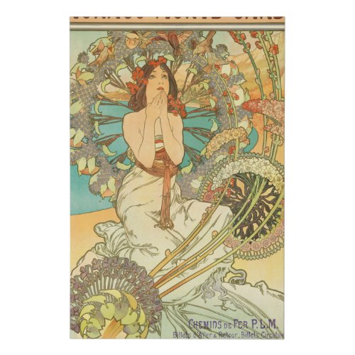 Monaco Monte_Carlo Chemins de Fer PLM by Mucha Faux Canvas Print