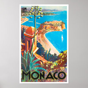 Monaco Monte Carlo France vintage poster