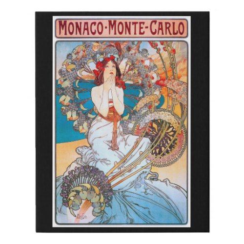 Monaco Monte_Carlo Mucha Faux Canvas Print