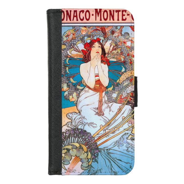 Monaco, Monte-Carlo, Mucha iPhone Wallet Case (Front)