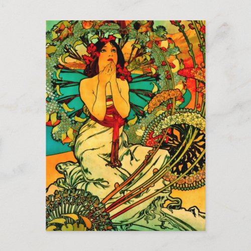 Monaco Monte Carlo Poster by Alphonse Mucha Postcard