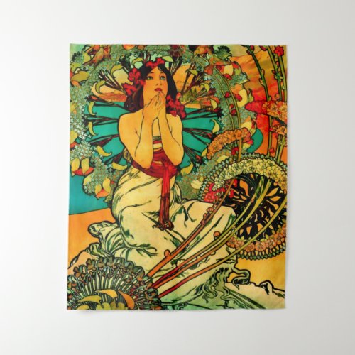 Monaco Monte Carlo Poster by Alphonse Mucha Tapestry