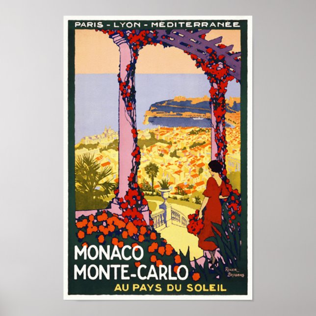 MONACO MONTE-CARLO VINTAGE TRAVEL POSTER (Front)