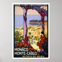 Monaco Monte Carlo Vintage Travel Poster