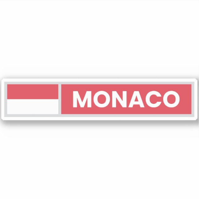 Monaco National Flag Sticker (Front)
